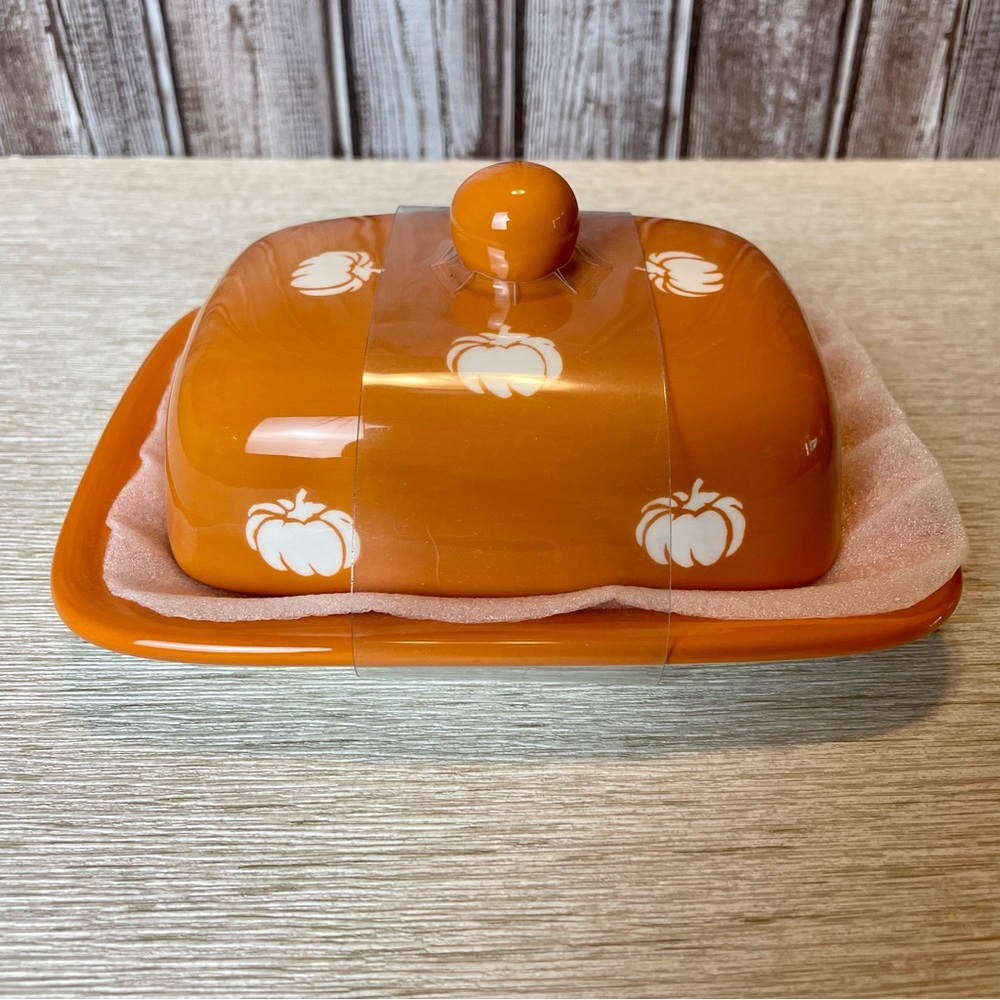 Terramoto Ceramic Fall Thanksgiving Pumpkin Butter Dish
